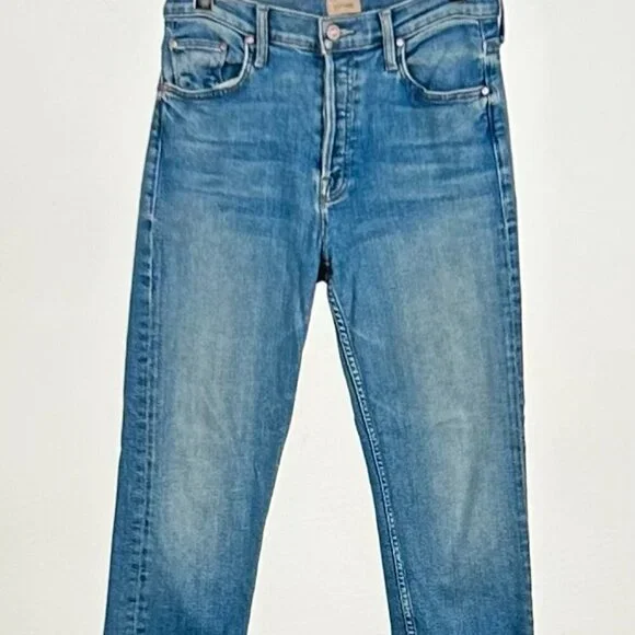 Mother High Rise Tomcat Flood Fray Flag Me DownStraight Leg Jeans Size 29